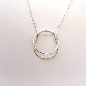 Kreis Ring Halskette | Silber Ring Anhänger, Silber Kette - Mix & Match- Silber/Gold- gelb/rose/weiß