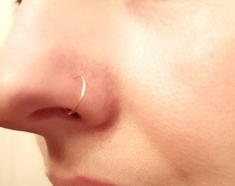 Urban Nose Ring - 14K Gold filled Pierced Gold Ring, Nose Jewellery - nose ring