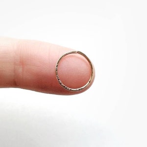 Textured Nose Ring - Tree Bark textured 14K Gold Pierced Gold Ring, Nose Jewellery - 14K gold filled nose ring