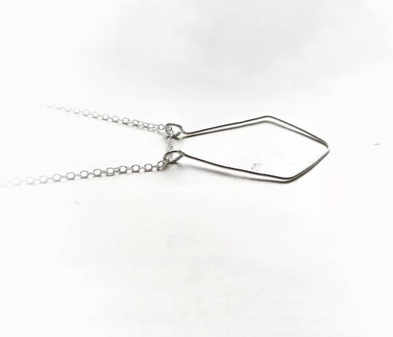 Geometric Sterling Silver Ring Holder Necklace