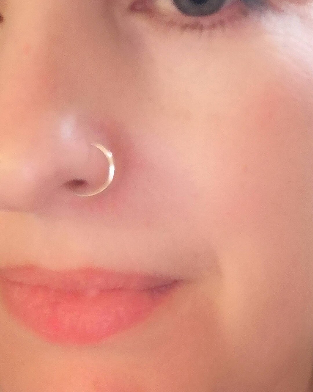 Dainty Gold Nose Ring 14K Gold Pierced Gold Ring, Nose Jewellery 14K