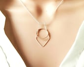 ネックレス・ペンダント August Harmony 925silver Ring Holder Necklace BFT182 Sterling Silver Geometric Ring Holder Necklace [choose Chain