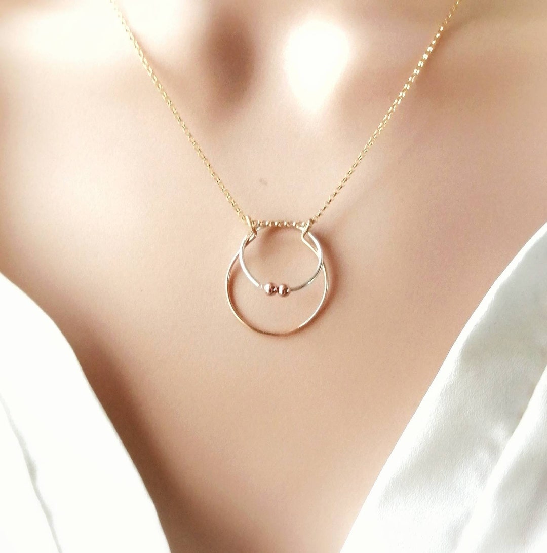 Simple Ring Holder Necklace Silver Ring Holding Pendant, Ring Saver