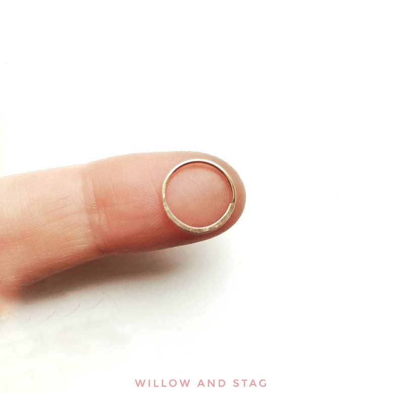Textured Pierced Nose Jewellery Sterling Silver 14K Gold filled 9ct Solid Gold Platinum- silveryellowrosewhite Half Flat Nose Ring