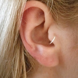 Tragus Hoop Earring - 14K Gold filled Tragus Piercing - Tragus Hoop Earring [14K Gold/ Rose filled/Sterling Silver] - Ear Ring- Helix