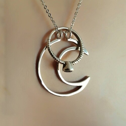 Crescent Moon Ring Holder Necklace Silver Moon Jewelry Etsy