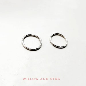 Light 'Line Texture' Pair Ear Hoops | Silver or 14K Gold/ Rose filled Hoop Earrings, Pair of everyday hoop earrings, conch hoops, helix