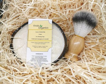 0rganic, Vegan Shaving Soap in a Coconut Shell. Eco Friendly