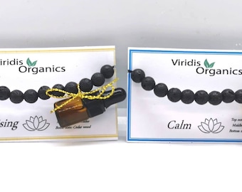 Volcanic Lava Diffuser Bracelet with Mood Essential Oils. Calm and revitalising diffuser bracelet. Anxiety bracelet.