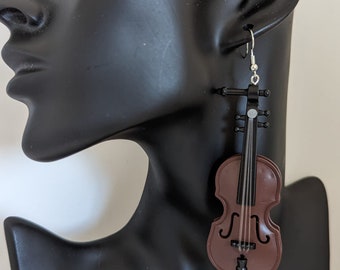 Violin drop earrings