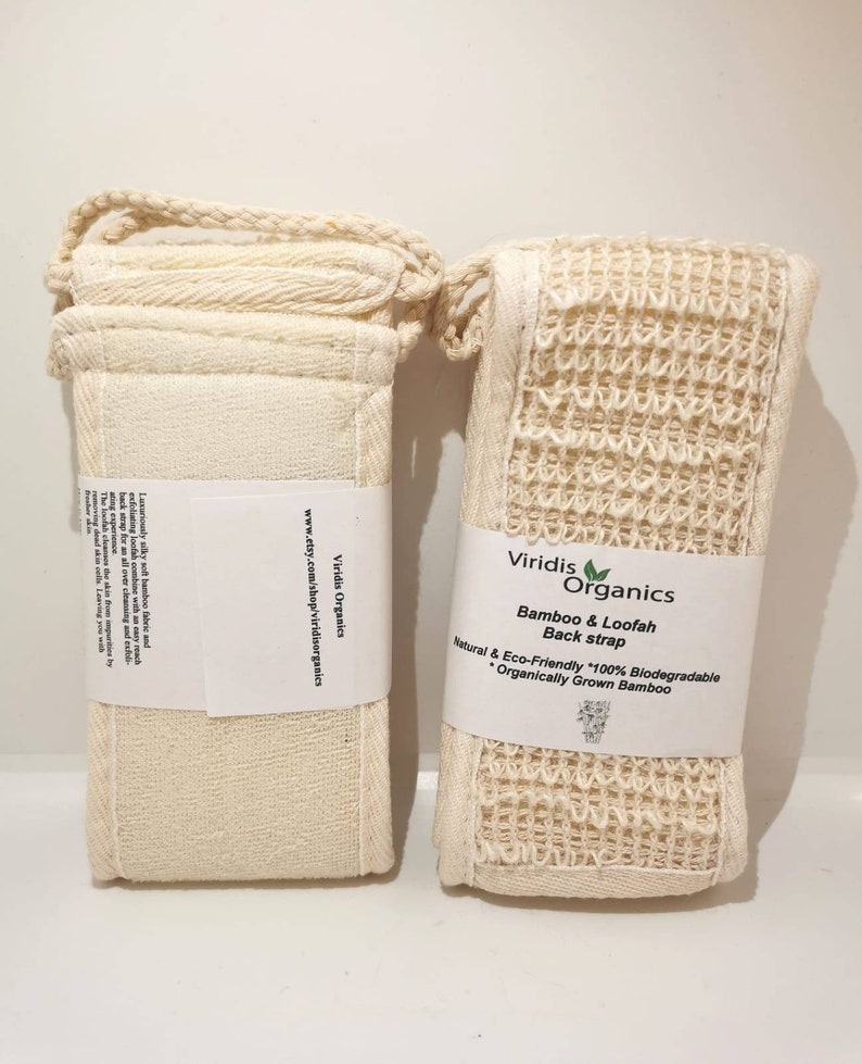 100% Natural Selection of Body Exfoliating Products. Loofahs, Hemp Gloves and Bamboo Body Straps. Suitable for Vegans image 2