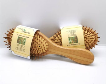 Eco Friendly Oval Bamboo Brush Anti Static, Massage, Plastic Free. Suitable for Vegans. Sustainable Hairbrush.