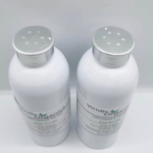 Organic body and foot powder in reusable bottle image 2