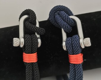 Mens U Shape Survival Rope Bracelet Perfect for Those Who Like Outdoors Activities Comes With a Velvet Pouch