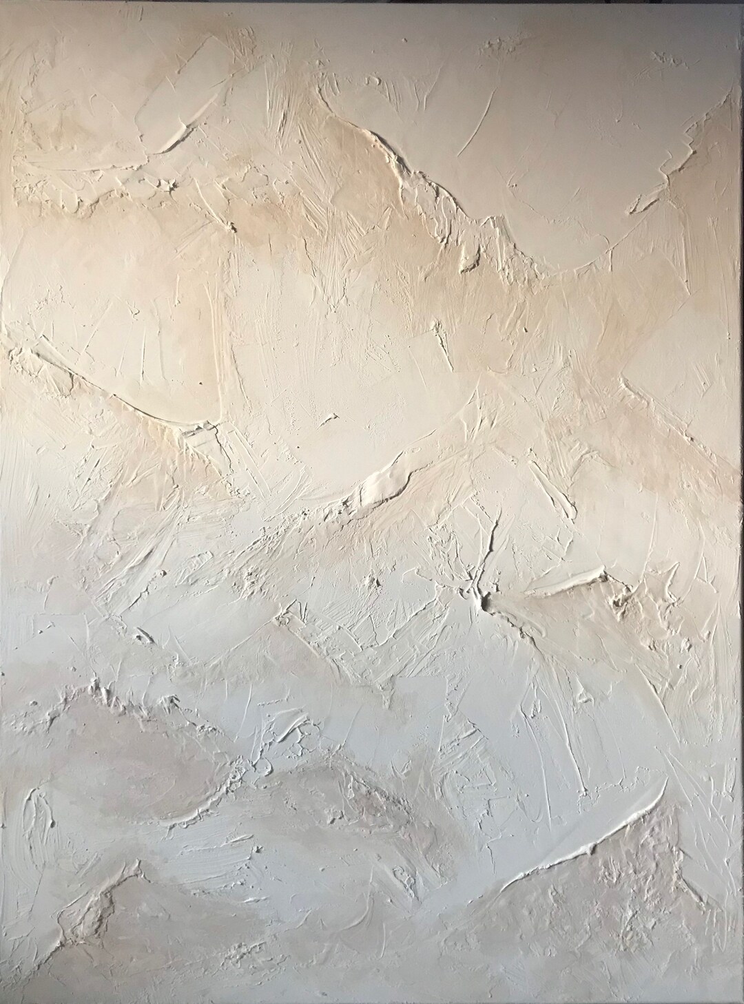Large Plaster Texture Neutral Painting on Canvas Wall Art Minimalist