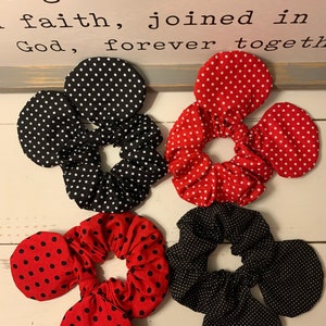 Minnie Mouse Ears-Inspired Hair Scrunchies / Hair Ties