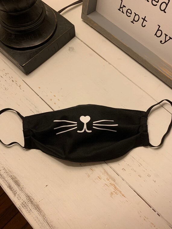 Cat Face Mask Mask With Cat Whiskers Made in the USA Free Etsy