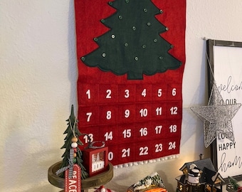 Handmade Felt Christmas Advent Calendar: Wall Hanging Decor
