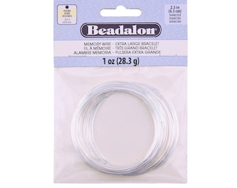 Beadalon Memory Wire Silver Plated Extra Large Bracelet 1oz (62 Coils) .65mm .025in