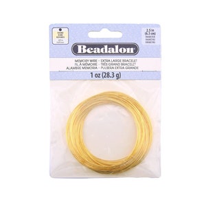 Beadalon geheugendraad goudkleurige extra grote armband 1 oz (62 spoelen) 0,65 mm 0,025 in
