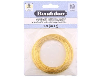 Beadalon Memory Wire Or Couleur Extra Large Bracelet 1oz (62 Bobines) .65mm .025in