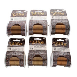 Vintage Bronze BeadSmith Wire - Tarnish-Resistant, Lacquered Copper Wire for Jewelry Making & Crafting (16 - 30 Gauge Wires)