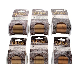 Alambre de cobre y bronce vintage para joyería: alambre BeadSmith resistente al deslustre (calibre 16-30)