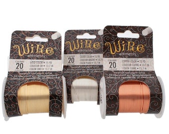 Elementi in filo BeadSmith calibro 20, oro, argento, rame, resistenti all'ossidazione