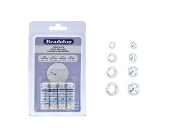 Beadalon SILVER Plated Crimp Beads Variety Pack, Sizes 0, 1, 2, 3, (600 PCS)