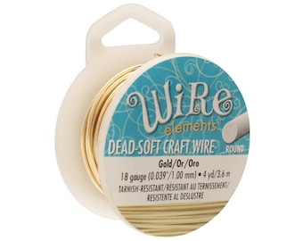 18 Gauge Gold Color Wire Elements BeadSmith Craft Wire - Dead Soft Craft Wire