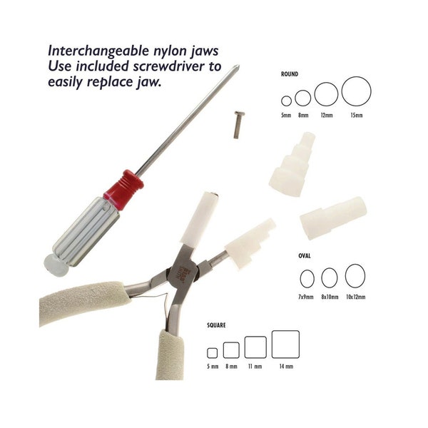 Interchangeable MULTI-STEPPED Craft Wire Pliers ~ Create Squares, Ovals & Round Shapes by Wire Elements