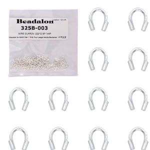 Beadalon 銀メッキワイヤープロテクター 0.022インチ (144個)