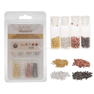 Silver Gold Copper Black Crimp Bead Assortment Basic Elements by Beadsmith