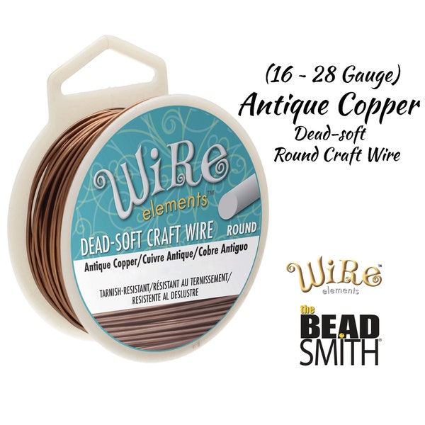 Antique Copper Wire 18 - 28 Gauge) Beadsmith Wire Elements Tarnish Resistant Copper Craft Wire