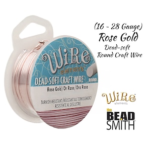 ROSE GOLD Beadsmith Wire Tarnish Resistant Copper Craft Wire (16, 18, 20, 22, 24, 26, 28, Gauge) Wire Elements