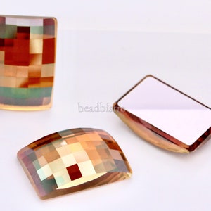Swarovski Crystal, Chessboard 24x16mm Flat-Back Fancy Stone, Crystal Copper,  #4548