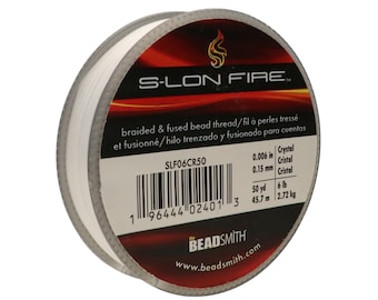 S-LON FIRE Beading Thread, Crystal 50-Yard Spool, Beadsmith Version of Fireline Beading Thread