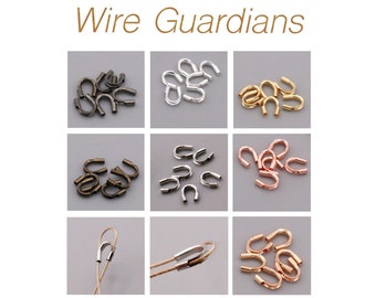 Wire Guardians, Multiple Colors, (.022in ID ~ 0.56mm) Antique Brass, Copper, Gold Color, Hematite, Rose Gold, Silver Plated, Stainless Steel