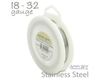 Artistic Wire STAINLESS STEEL Wire (18, 20, 22, 24, 26, 28, 30, 32 Gauge) 1/4Lb Bulk Spools