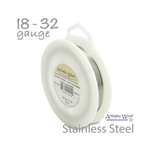 Artistic Wire STAINLESS STEEL Wire (18, 20, 22, 24, 26, 28, 30, 32 Gauge) 1/4Lb Bulk Spools