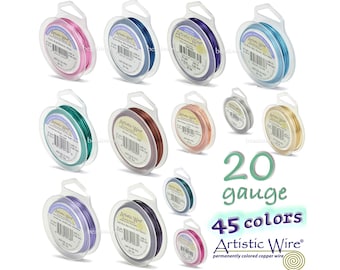 Artistic Wire - 20 Gauge Wire - Standard Colors 15 Yard Spools - Silver Plated Colors 25 Foot Spools (See Color Charts in Photos)