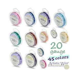 Artistic Wire - Standard & Silver-Plated Colors | 20 Gauge - High-Quality Wire, Jewelry Making, Wire Wrapping - See Color Charts in Photos