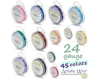 Alambre artístico: alambre para joyería de calibre 24 (estándar y plateado)