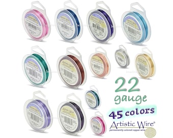 Artistic Wire - 22 Gauge Wire - Standard Colors 15 Yard Spools - Silver Plated Colors 10 Yard Spools (See Color Charts in Photos)