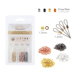 Beadsmith Crimp Tubes 1.3mm Basic Elements by Beadsmith 4 Color Variety Pack 600 Pieces