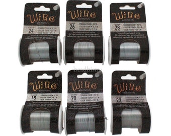 Titanium BeadSmith Wire Elements Tarnish Resistant Craft Wire - 16, 18, 20, 22, 24, 26, 28 Gauge - Titanium Color Wire