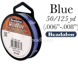 Beadalon Wildfire Blue Beading Thread (.006/.008) 20, 50 & 125 Yard Spools