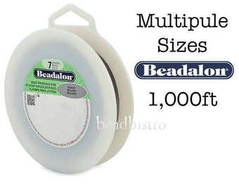 Beadalon 7 Strand Flexible Gem and Bead Stringing Wire, Bright (Multiple Diameters ~ 1,000ft Spools)