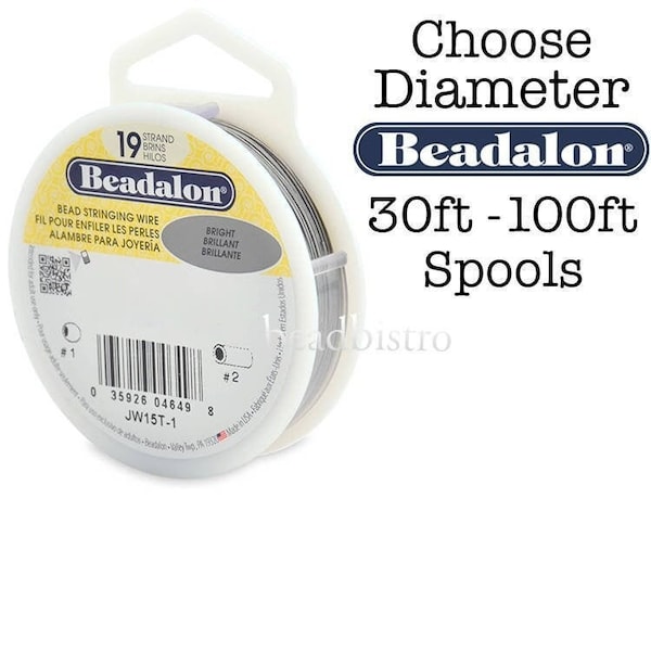 Beadalon 19 Strand BRIGHT .010" .012" .015" .018" .020" .024" Stainless Steel Flex Bead Stringing Wire