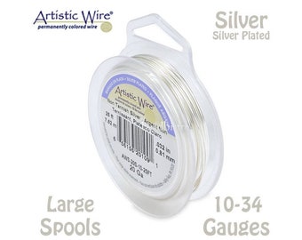 Silver Artistic Wire - Tarnish Resistant Silver Wire - 10, 12, 14, 16, 18, 20, 22, 24, 26, 28, 30, 32, 34 Gauge Wire